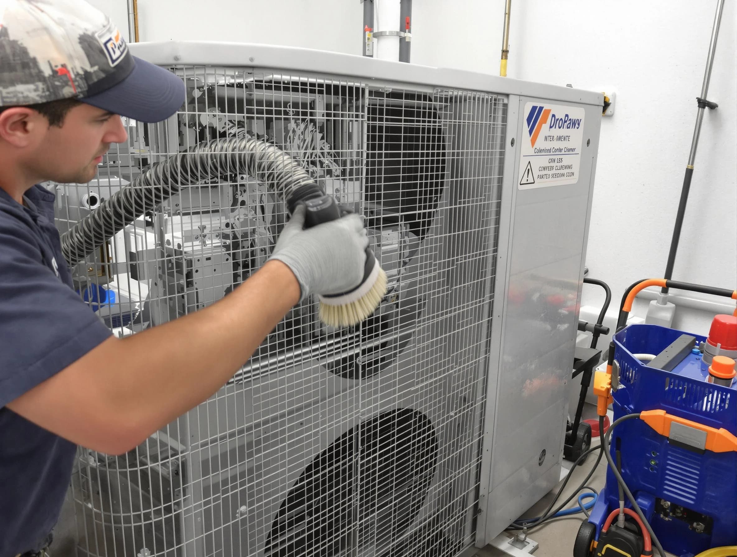 Framingham Air Duct Cleaning specialist performing precision AC coil cleaning for improved system performance in Framingham