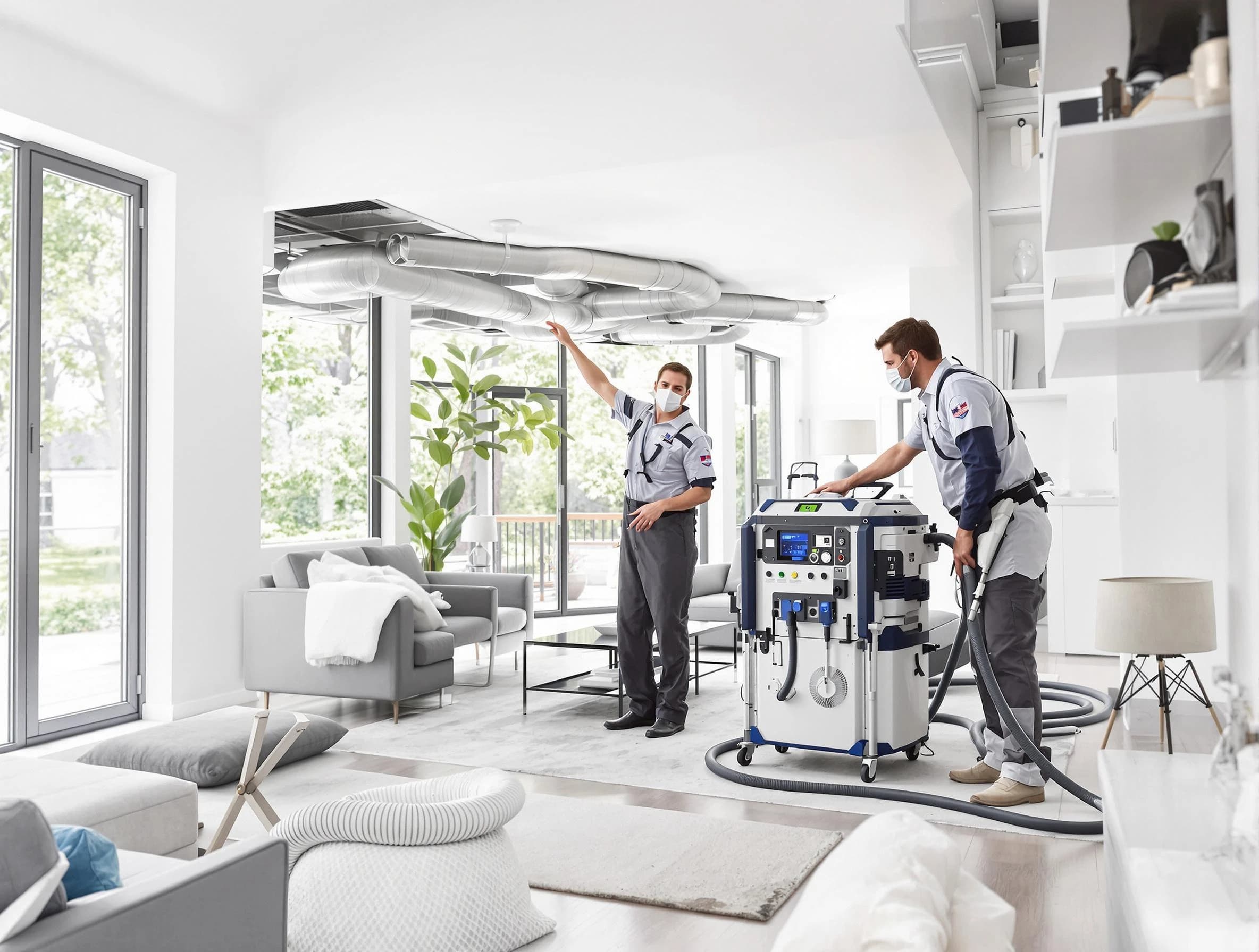 Framingham Air Duct Cleaning professional conducting pure air duct cleaning with state-of-the-art equipment in Framingham